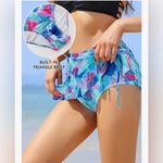 NEW High Waisted Swim Skirt Bathing Suit Bottoms
Drawstring Ruched Brief XL Blue Photo 3