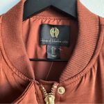 House of Harlow 1960 Gina Satin Bomber Jacket in Copper S Orange Photo 1