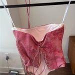 White Fox Boutique  Pink Floral Strapless Blouse Photo 3