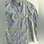 Like New Boden The Classic Striped Shirt with Neon Size 6 Blue Photo 6