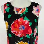 Who What Wear Floral Print Sleeveless Blouse Tank Top Black Multi Size Small Photo 3