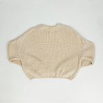 Elodie  Cropped Crewneck Pullover Knit Sweater in Cream | Size XL Photo 2