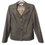 Le Suit  Womens Brown Lined Pockets Button Up Classic Blazer Jacket Size‎ 8 Photo 0