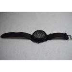 American Exchange Goth Punk Black Leather Band Quartz New Battery Unisex Watch Photo 2