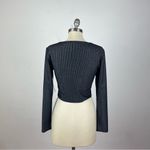 Carbon38 Black Metallic Shimmer Cropped Cardigan Photo 4