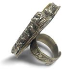 Bumblebee Jasper Natural Gemstone Adjustable Large Horseshoe Ring Photo 3