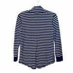 J.Crew Factory Navy Blue & White Striped Cowl Neck Pocket Sweater Photo 5