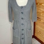 Kimchi Blue Urban Outfitters Grey Knit Button Up Mini Sweater Dress Extra Small Photo 0