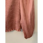 J.Crew  Squareneck Smocked Featherweight Satin Cropped Top XXS Rose Pink Satin Photo 2