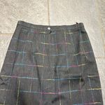Nicola Italian Windowpane Pencil Skirt Grey Rainbow Details Office SZ 10 Gray Photo 6