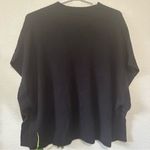 Nordstrom  Vintage Black Cable Knit Cashmere Wool Blend V Neck Poncho One Size Photo 3