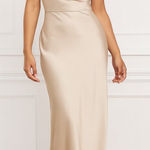 BHLDN  Cali Satin Cowl Neck Midi Slip Dress Champagne Anthropologie Women Size 14 Photo 0