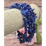 None Muti Strand Natural Blue Lapis Chip Stone Bracelet Boho Hippie Nature Lover Photo 4