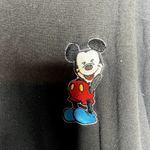 Disney  Vintage Black T-Shirt Tee Embroidered Mickey Mouse Med Photo 3