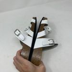 Autenti 41 White Leather Floral Accent Cork Footbed Sandal 12074 Size 9.5 Photo 5