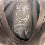 Nirvana  Brown Distressed Smiley Band Concert Cotton Tee Size M Photo 2