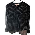 Loft Black and White Patterned Blouse Photo 0