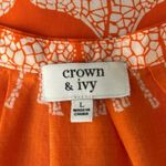 Crown & Ivy Shirt Womens Large Orange Blue Giraffe Print Safari Colorful Novelty Photo 6