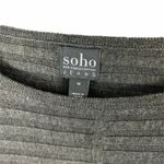 Soho  Grey Crew Neck Ribbed Sweater With Laced Sleeves Size Medium Photo 1