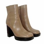 Jeffrey Campbell NEW  Retro 70s Platform Boot Taupe Beige & Black Leather Size 8 Photo 2