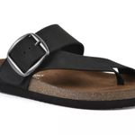 White Mountain NEW Womens Leather Upper Footbed Harley Sandals Size 7M Black Photo 0