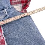 Miss Me  Distressed Plaid Denim American Flag Patchwork Cropped Jacket NWT Size S Photo 5