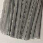 Badgley Mischka Mini Dress 16 Grey Chiffon Embellished Prom Bridesmaids Wedding Photo 2