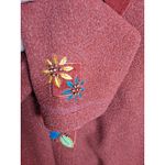 Alfred Dunner  Burgundy Polyester Floral Embroidered Cardigan Jacket‎ Size 8 Photo 3