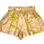 Zimmermann  Golden Relaxed Floral Silk Shorts Light Pink Yellow US 6 NWT Photo 3