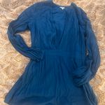 Urban Outfitters UO | ECOTE | Deep V Charlotte Romper Blue Black Size Medium Photo 2