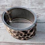 Vintage Chunky Hinged Bracelet Animal Print Photo 13