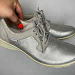 Enval Soft Metallic Silver Leather Oxford Comfort Shoes Made in Italy Size 9 Photo 0