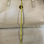 JOY Mangano Smart Chic pebbled Leather Double Decker Tote Taupe Purse Handbag Photo 10