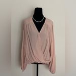 Free People  Light Pink Wrap Blouse Photo 2
