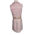 Alice + Olivia Ellis Chain-trim Tweed Dress mini white pink gold size 10 Photo 4