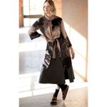 Ming Wang Abstract Jacquard Longline Belted Knit Jacket Size XL Photo 1