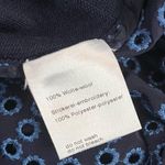 Akris Punto Blouse Navy Blue Knit Front & Eyelet Back Peplum Top Sz US 10 EUC Photo 8