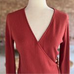 One Clothing Top Cropped Wrap Brown Rust Wrap L (Jrs) Festival Concert Casual Photo 1