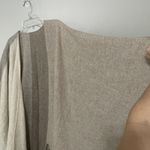 Eileen Fisher  One Size Color Block Wool Blend Fringe Barly Poncho Wrap Cape NWT Photo 2