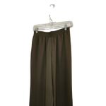 Babaton  Dark Olive Pull On Mid Rise Satin Lounge Parker Palazzo Pants Small Photo 4