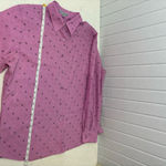 Foxcroft  Wrinkle Free Shaped Fit Pink Button-Up Shirt with Pattern‎ Size 16 Photo 5