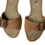Eve Buckle Sandal Slides Low Heel Camel Color Size 10 Brown Photo 2