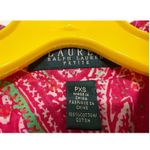 Ralph Lauren Lauren  Pink Green Paisley Button Up Collared Shirt Size Petite XS Photo 2