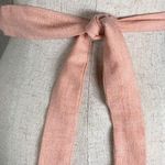 Vintage Statement Braided Waist Belt Womens Ivory Pink Tie Fabric 80s 90s Boho Photo 2