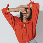 Cleobella  Rylan Cherry red organic cotton blouse Photo 0