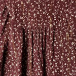 Loft NWT WO SIZE XS LONG SLEEVE TIE FRONT REDDISH BROWN FLORAL METALLIC GOLD Photo 9