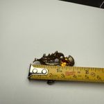 Miracle Orange Rhinestone Scottish Thistle Brooch Pin Gold Tone Signed Photo 1