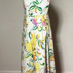 White Bright Color Floral Sequin Strapless Dress Size 6 Photo 3