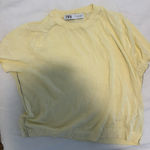 ZARA Yellow Short Sleeve Knit Top Photo 0