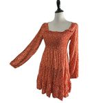 Liberty Love  Smocked Milkmaid Tiered Midi Dress Size M Ditsy Print Romantic BOHO Photo 4